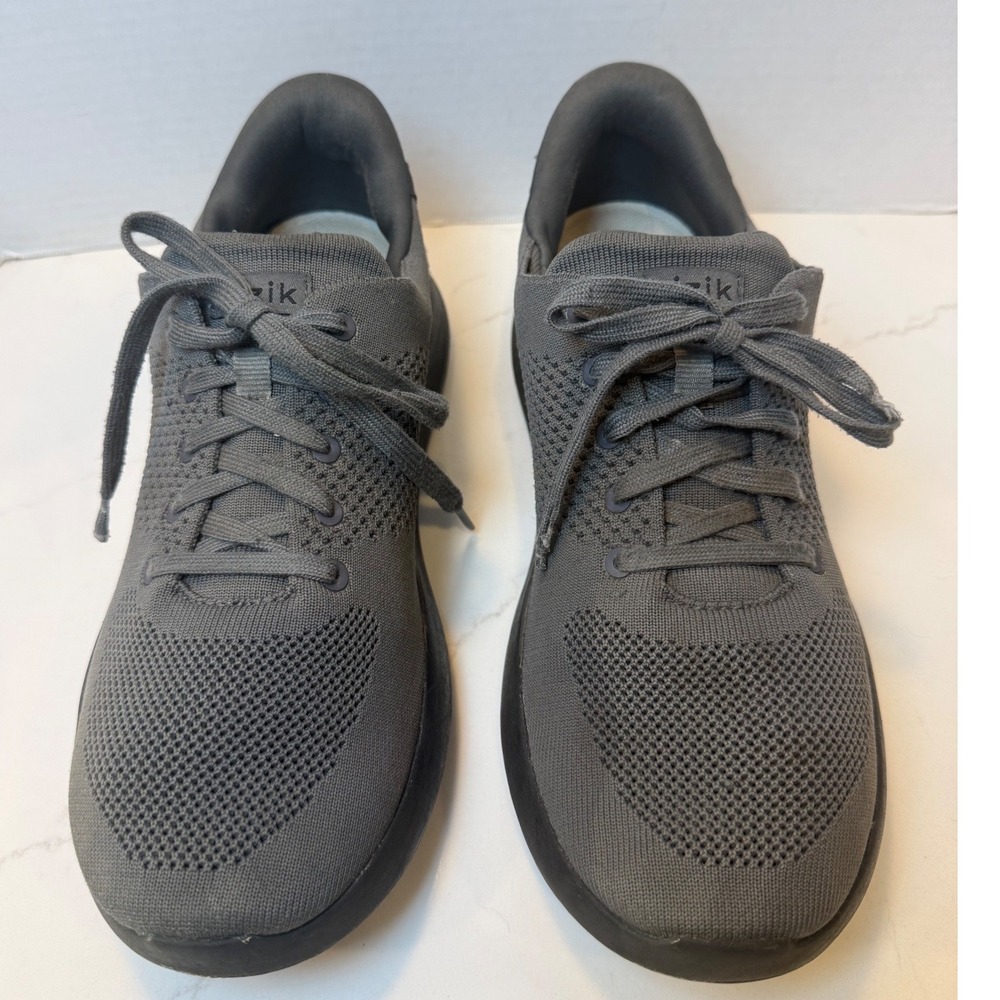 Kizik Lima Hands-Free Sneakers Grey Knit Suede Mens 10.5 Womens 12